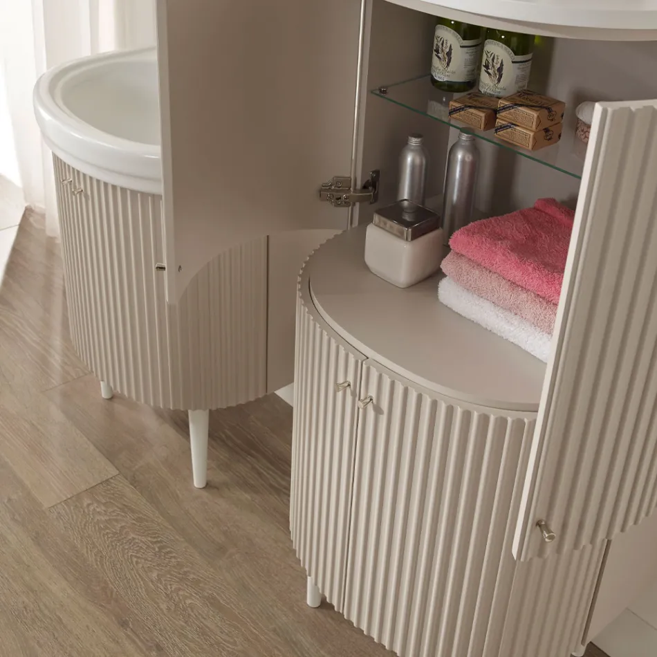 Kolumna z czterema drzwiami z przetwarzaniem Cannetté Made in Italy - Candy Viadurini