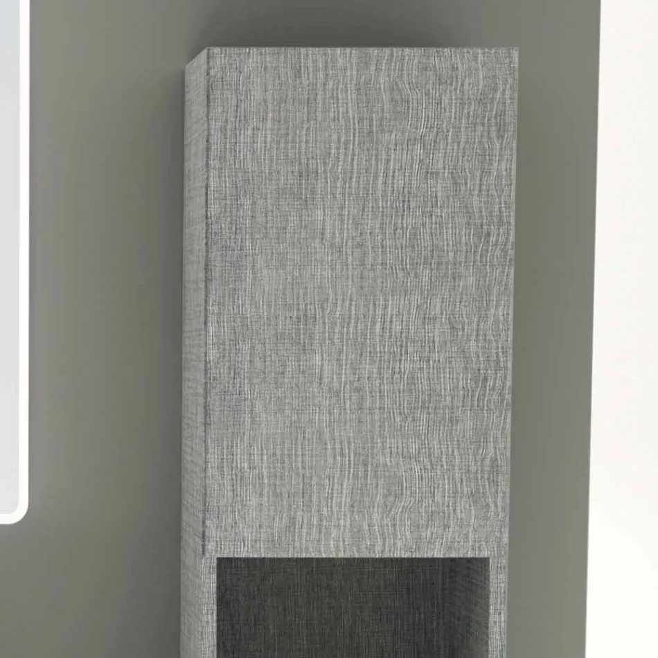 Kolumna łazienkowa z 2 drzwiami w nowoczesnym designie z ekologicznego drewna Ambra, wyprodukowana we Włoszech Viadurini