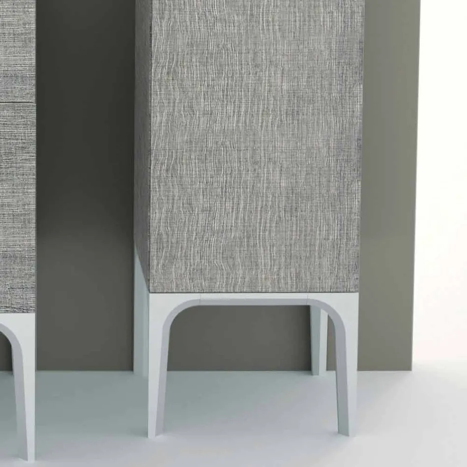 Kolumna łazienkowa z 2 drzwiami w nowoczesnym designie z ekologicznego drewna Ambra, wyprodukowana we Włoszech Viadurini