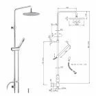 Okrągła kolumna prysznicowa z mosiądzu z prysznicem ręcznym Made in Italy - Amadeo Viadurini