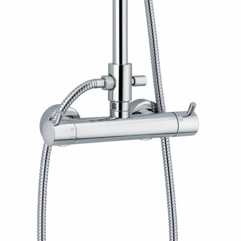 Kolumna prysznicowa z mieszaczem termostatycznym z mosiądzu Made in Italy - Gallo Viadurini