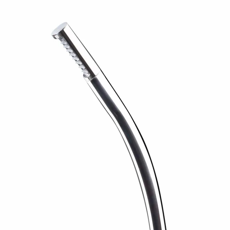 Zewnętrzna kolumna prysznicowa ze stali z wbudowaną głowicą prysznicową Made in Italy - Yuki Viadurini