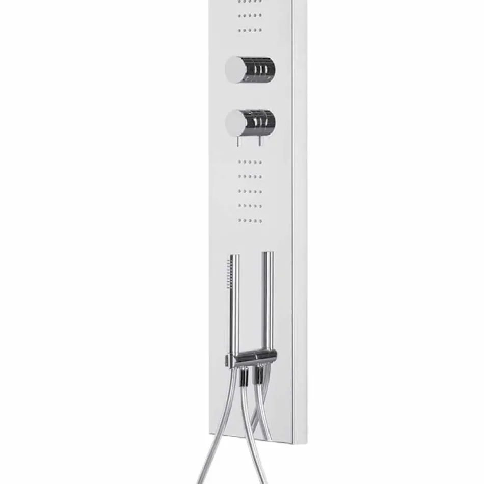 Stalowa kolumna prysznicowa z deszczownicą Made in Italy - Sailor Viadurini