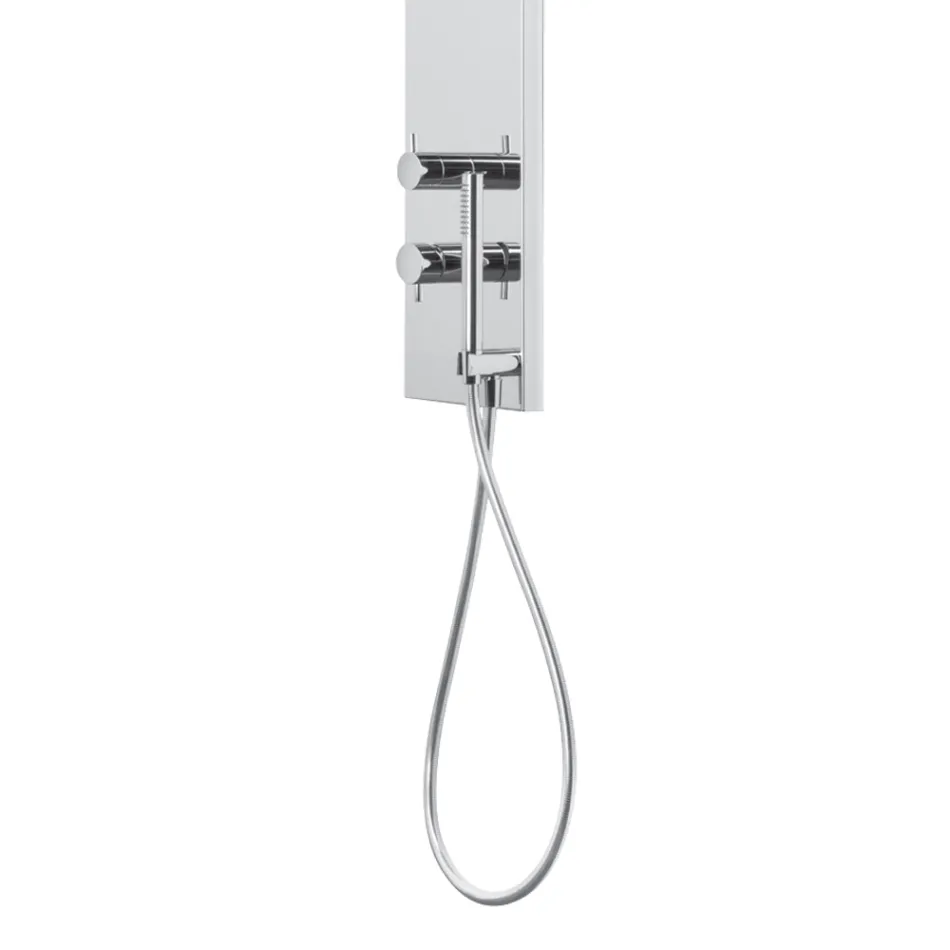 Stalowa kolumna prysznicowa z deszczownicą Made in Italy - Sailor Viadurini