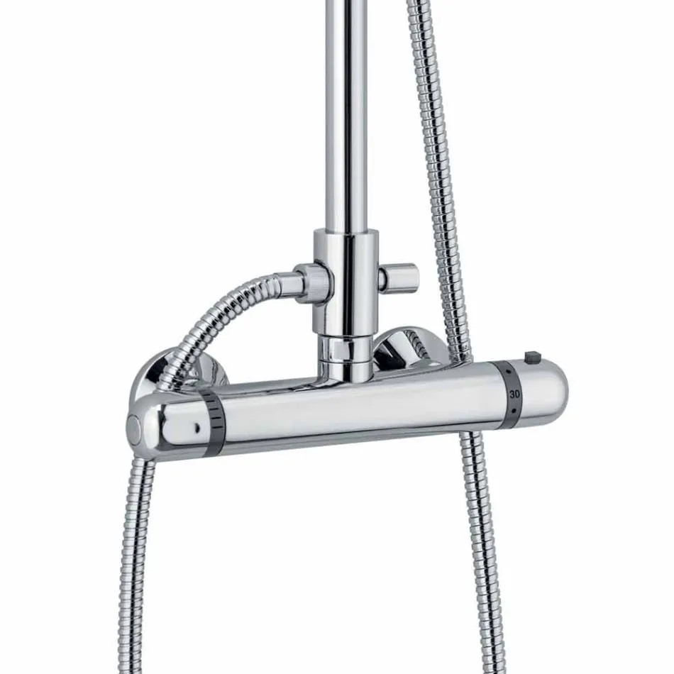 Mosiężna kolumna prysznicowa z mieszaczem termostatycznym Made in Italy - Gallo Viadurini