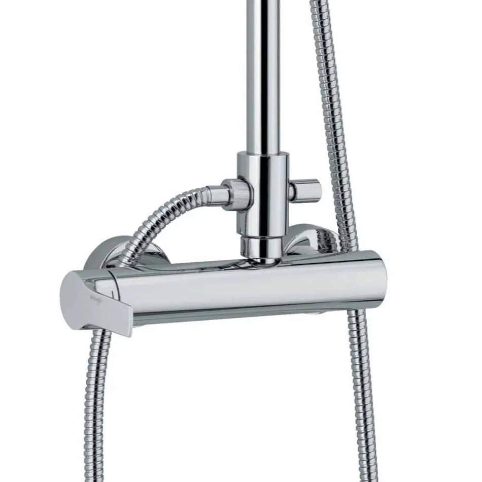 Mosiężna kolumna prysznicowa z głowicą prysznicową i prysznicem ABS Made in Italy - Padula Viadurini