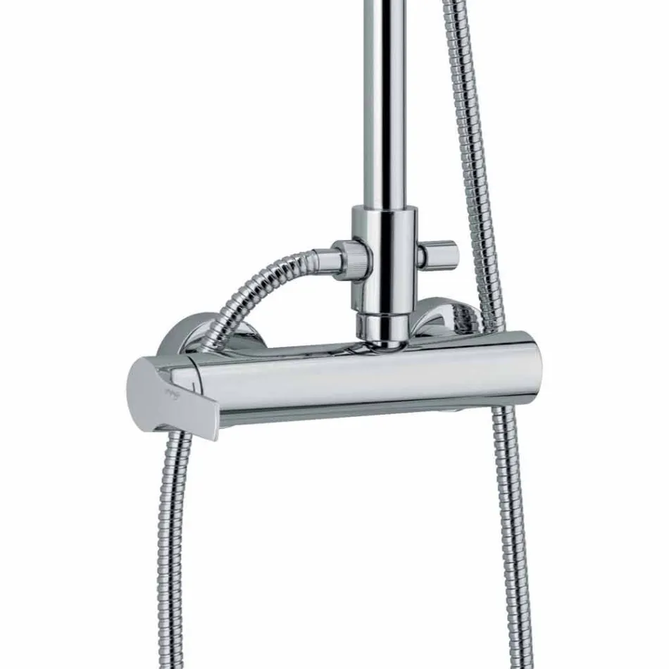 Mosiężna kolumna prysznicowa z głowicą prysznicową i prysznicem ABS Made in Italy - Padula Viadurini