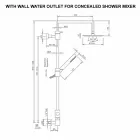 Mosiężna kolumna prysznicowa z kwadratową stalową głowicą prysznicową Made in Italy - Lipari Viadurini