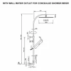 Mosiężna kolumna prysznicowa z okrągłą stalową głowicą prysznicową Made in Italy - Kennedy Viadurini