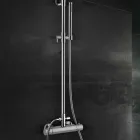 Mosiężna kolumna prysznicowa z okrągłą ultracienką głowicą prysznicową Made in Italy - Merio Viadurini