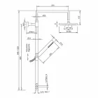Kolumna prysznicowa z chromowanego mosiądzu z prysznicem ręcznym ABS wyprodukowanym we Włoszech - Selvio Viadurini