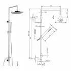 Kolumna prysznicowa z chromowanego mosiądzu z prysznicem ręcznym ABS wyprodukowanym we Włoszech - Selvio Viadurini