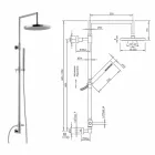 Kolumna prysznicowa z chromowanego mosiądzu z prysznicem ręcznym ABS wyprodukowanym we Włoszech - Selvio Viadurini