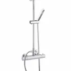 Kolumna prysznicowa z chromowanego mosiądzu z kwadratową głowicą prysznicową Made in Italy - Studio Viadurini