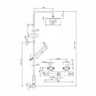 Kolumna prysznicowa z chromowanego mosiądzu z kwadratową głowicą prysznicową Made in Italy - Studio Viadurini