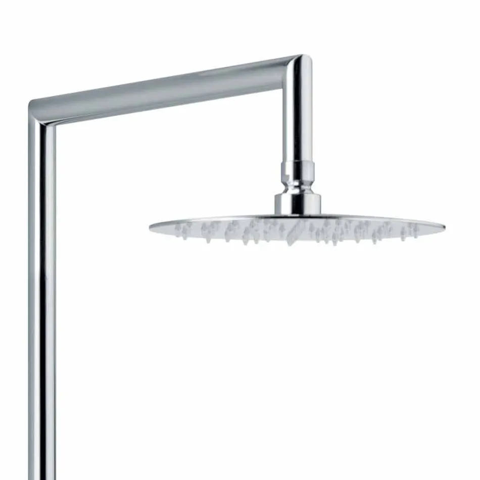 Kolumna prysznicowa z chromowanego mosiądzu, kwadratowa konstrukcja Made in Italy - Padula Viadurini