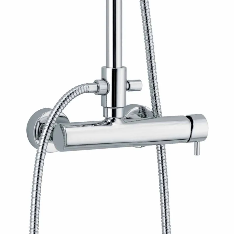 Kolumna prysznicowa z chromowanego mosiądzu, kwadratowa konstrukcja Made in Italy - Padula Viadurini