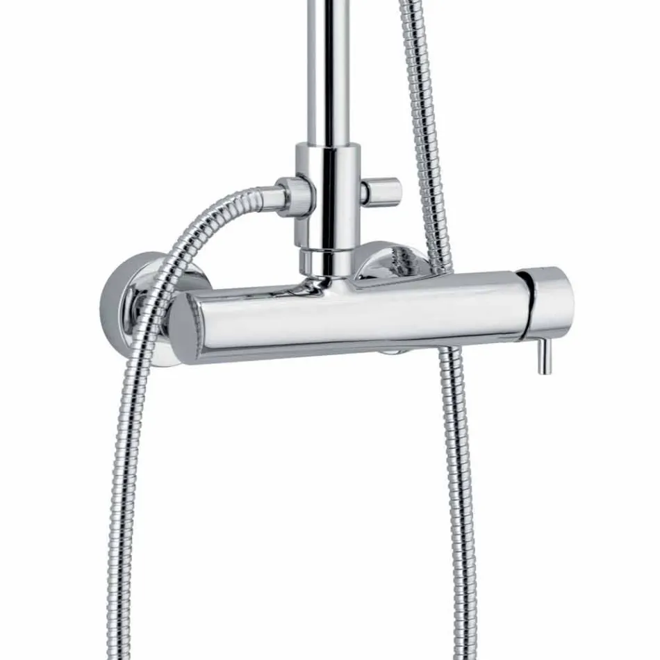 Kolumna prysznicowa z chromowanego mosiądzu, kwadratowa konstrukcja Made in Italy - Padula Viadurini