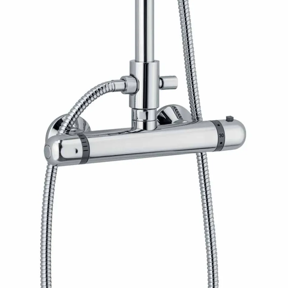 Nowoczesna kolumna prysznicowa z mosiężnym chromowanym wykończeniem Made in Italy - Gallo Viadurini