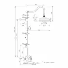 Regulowana kolumna prysznicowa z mosiądzu z grupą wanny Made in Italy - Fedrio Viadurini