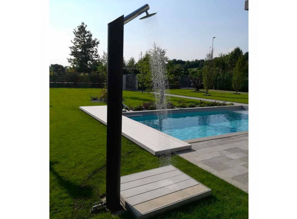 Kolumna prysznicowa Solar Garden z czarnej stali nierdzewnej Made in Italy - Werner Viadurini