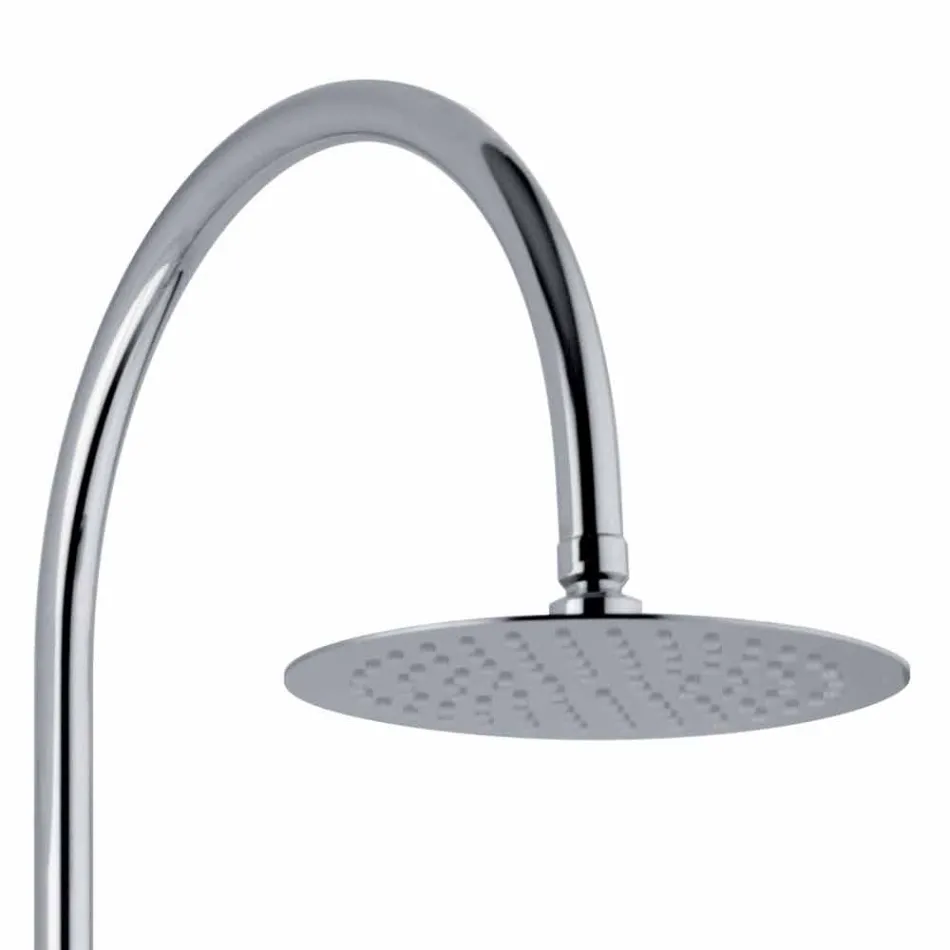 Teleskopowa kolumna prysznicowa z mosiądzu z okrągłą głowicą prysznicową Made in Italy - Lenio Viadurini