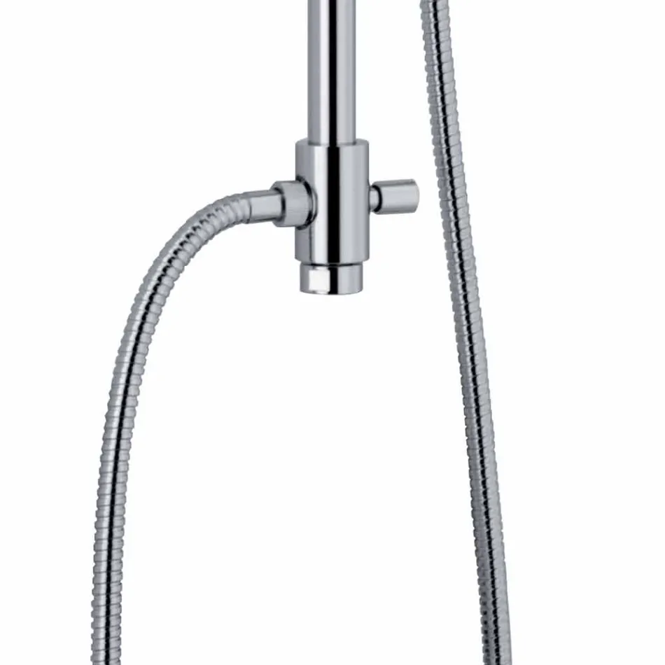 Teleskopowa kolumna prysznicowa z mosiądzu z okrągłą głowicą prysznicową Made in Italy - Lenio Viadurini