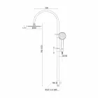 Teleskopowa kolumna prysznicowa z mosiądzu z okrągłą głowicą prysznicową Made in Italy - Lenio Viadurini