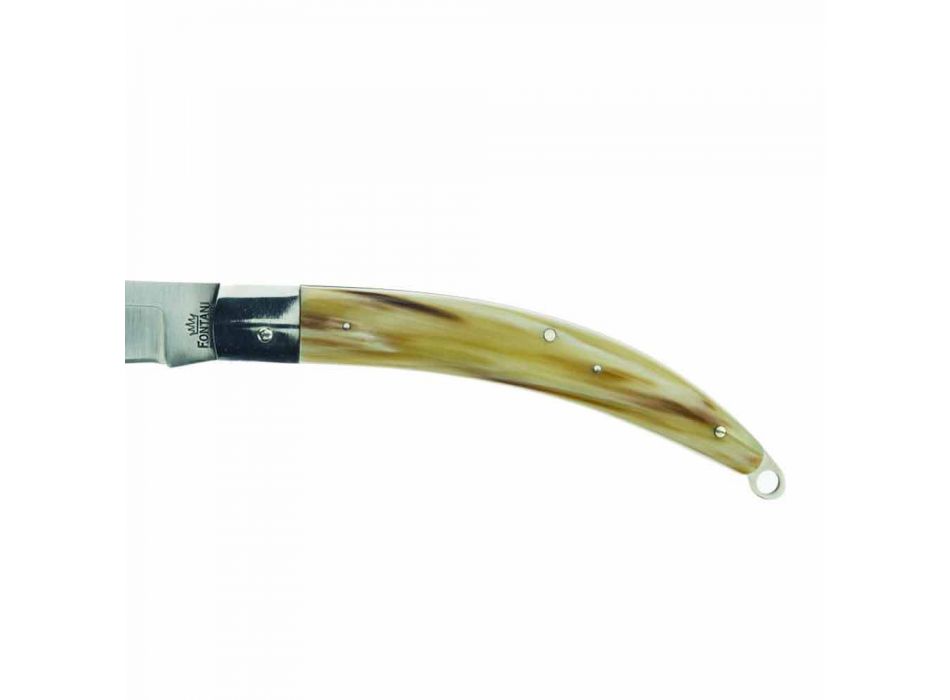 Antyczny, ręcznie robiony nóż myśliwski ze stalowym ostrzem Made in Italy - Afri Viadurini