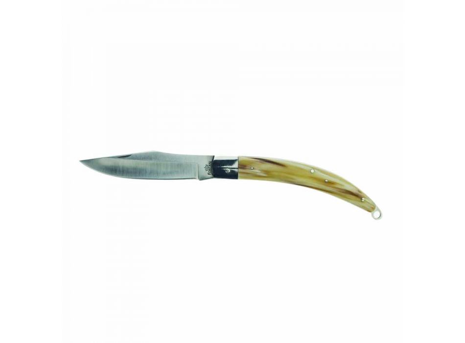 Antyczny, ręcznie robiony nóż myśliwski ze stalowym ostrzem Made in Italy - Afri Viadurini