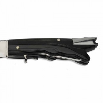 Antyczny nóż myśliwski z rękojeścią z rogu wołowego Made in Italy - Antique