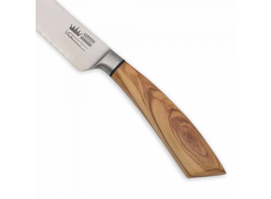 Nóż do chleba Artisan z rogiem lub drewnianą rączką Made in Italy - Pane Viadurini