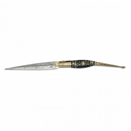 Nóż Seville Navaja ze stalowym grawerowanym ostrzem Made in Italy - Sewilla Viadurini