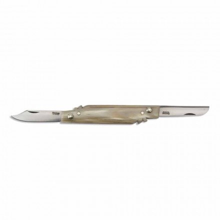 Nóż Palmerino z podwójnym ostrzem z ręcznie robionej stali Made in Italy - Merino Viadurini