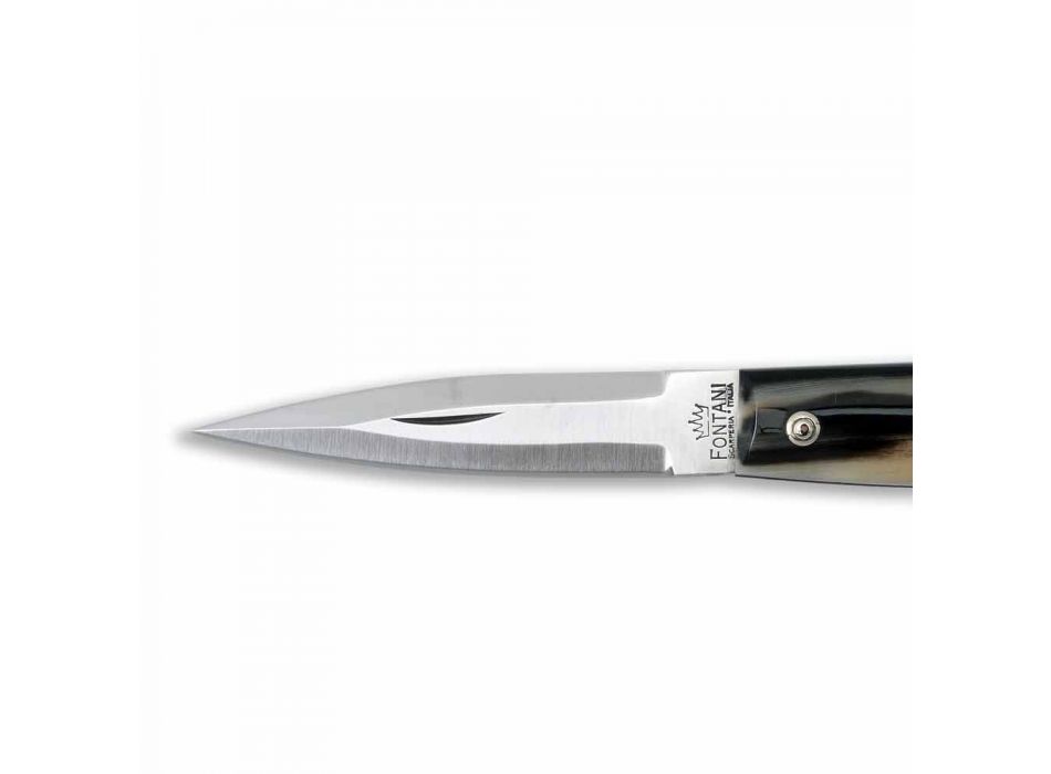Ręcznie robiony nóż Tre Pianelle z ozdobnym pierścieniem Made in Italy - Pianella Viadurini
