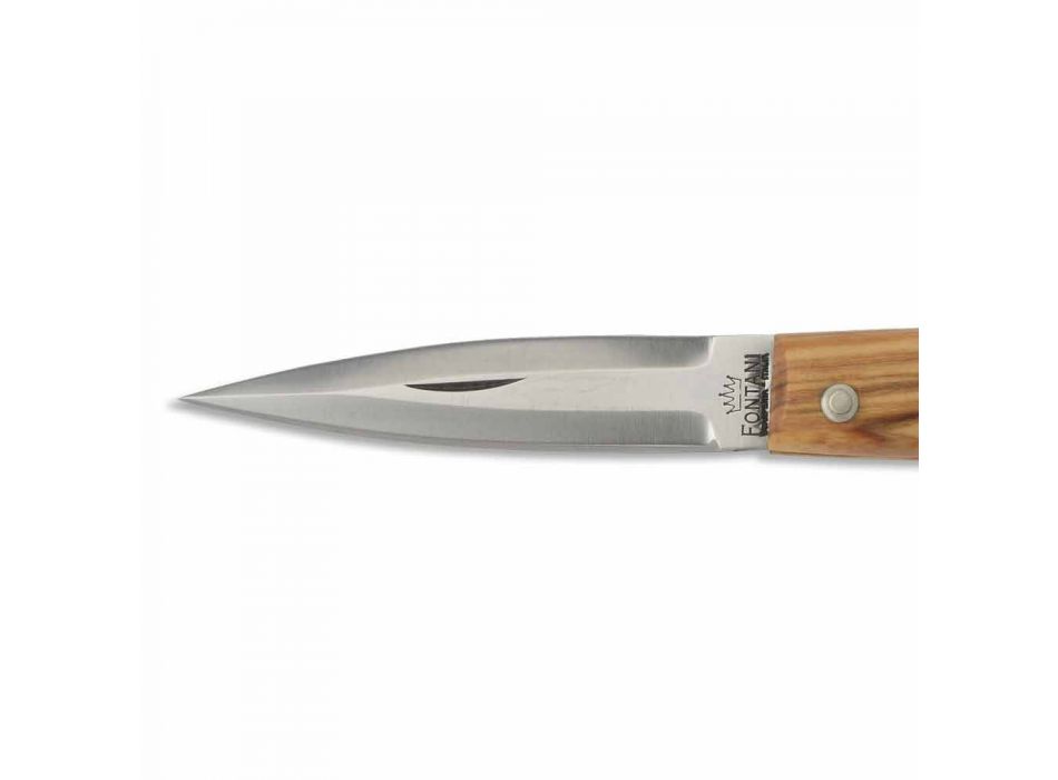 Ręcznie robiony nóż Tre Pianelle z ozdobnym pierścieniem Made in Italy - Pianella Viadurini