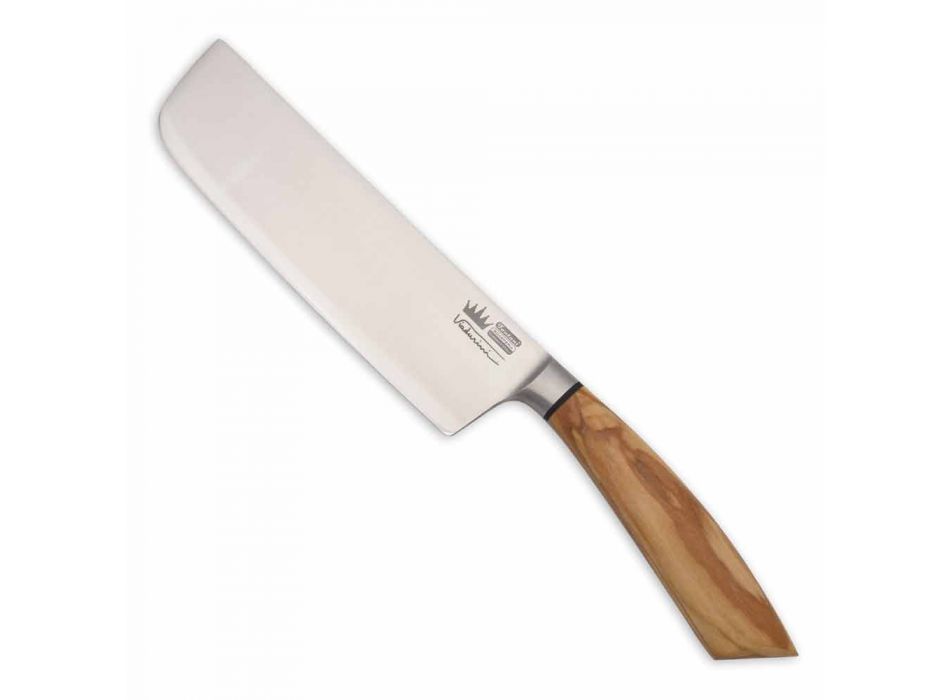 Nóż Usuba z ostrzem stalowym 16 cm Wykonany ręcznie we Włoszech - Dedolo Viadurini