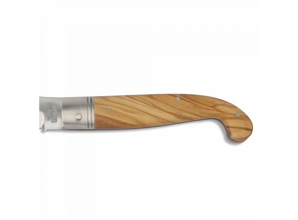 Ręcznie robiony nóż Zuava z drewnianą rączką lub rogiem Made in Italy - Zoeva Viadurini