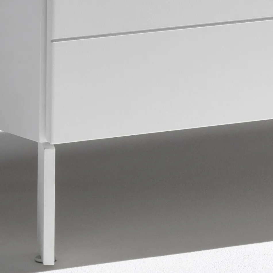 Komoda z 3 szufladami z malowanej płyty wiórowej - Gemelli Viadurini