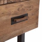 Komoda z drewna akacjowego i żelaza z 3 szufladami o nowoczesnym designie - Emerald Viadurini