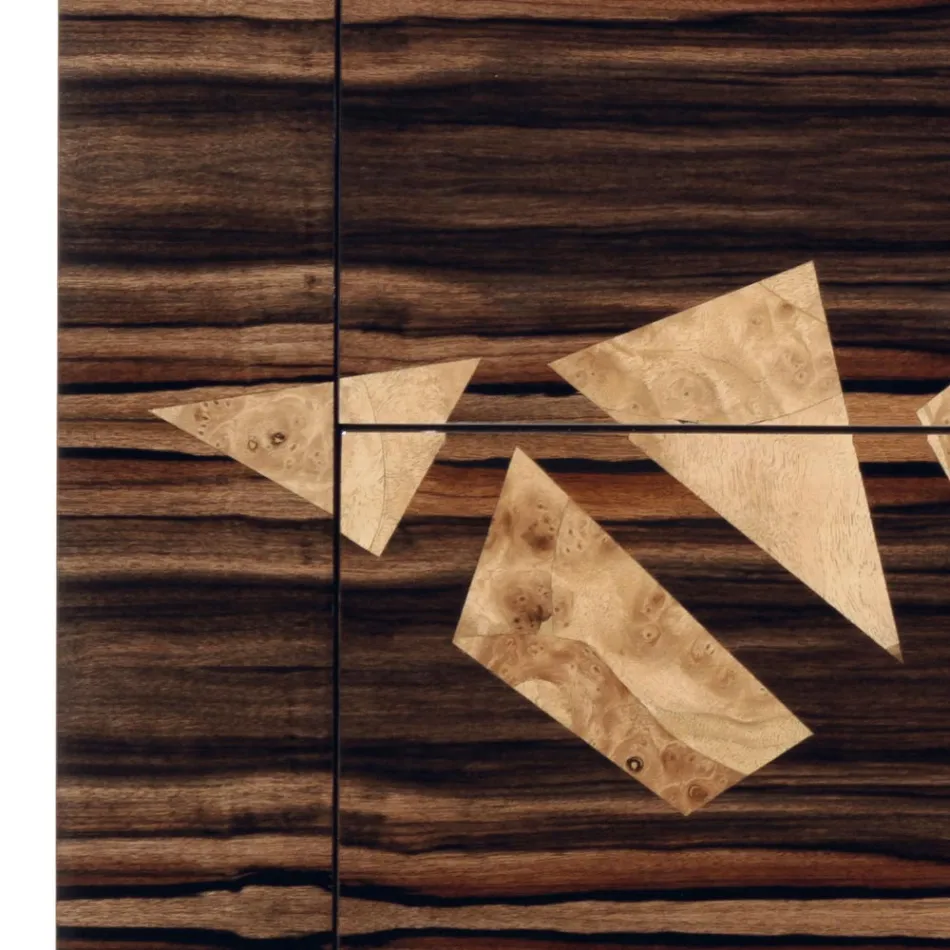 Kredens 4 szuflady z drewna hebanowego Grilli Zarafa made in Italy Viadurini