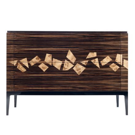 Kredens 4 szuflady z drewna hebanowego Grilli Zarafa made in Italy Viadurini