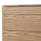 Komoda do sypialni z litego drewna i skóry design Grilli York Viadurini