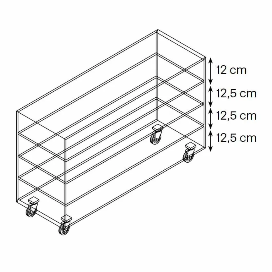 Ekstra lekka szklana komoda i sześć białych szuflad z drewna Made in Italy - Ganzo Viadurini