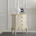 Sypialnia nocna z drewna z 3 szufladami Made in Italy - Chantilly Viadurini