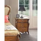 Klasyczny stolik nocny 3 luksusowe szuflady z drewna orzechowego Made in Italy - Cambrige Viadurini