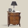 Klasyczny stolik nocny 3 luksusowe szuflady z drewna orzechowego Made in Italy - Cambrige