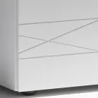 Stolik nocny z 1 szufladą z malowanej płyty wiórowej - Leone Viadurini