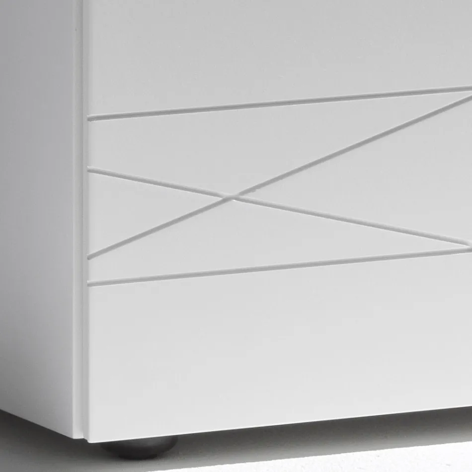 Stolik nocny z 1 szufladą z malowanej płyty wiórowej - Leone Viadurini