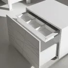 Stolik nocny z 1 szufladą z malowanej płyty wiórowej - Leone Viadurini